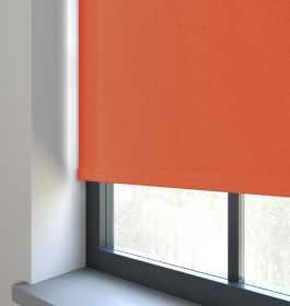 Our Amor Beacon Fire Roller blind in a living room window.