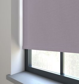 Our Amor Lavender Breeze Roller blind in a kitchen window.