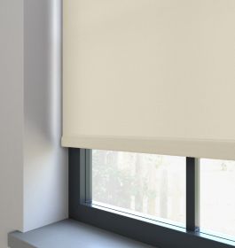 A dimout roller blind in a window