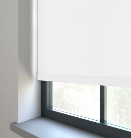 A dimout roller blind in a window