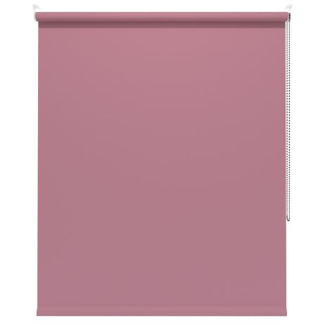 Our Amor Blushed Plum Roller blind in a living room window.