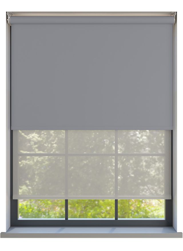 Amor Stormy Grey with Haze Soft Grey Double Roller Blind