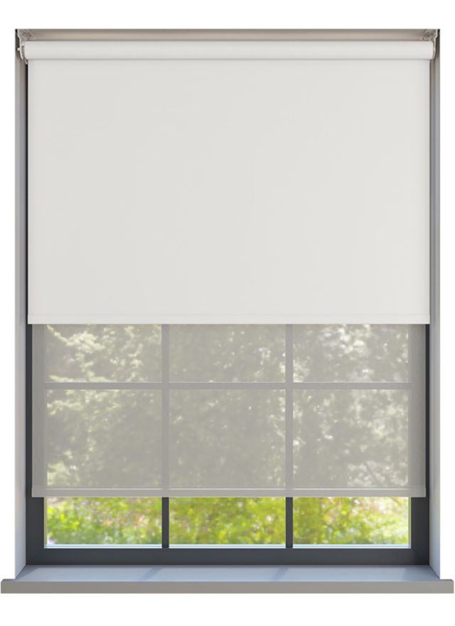 Amor White Lotus with Haze Soft Grey Double Roller Blind