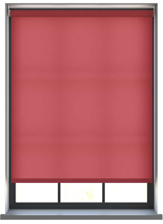 A dimout roller blind in a window