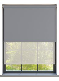 Amor Stormy Grey with Haze Pure Double Roller Blind - IRE