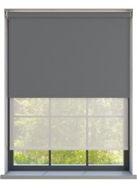 Amor Shark Grey with Haze Pure Double Roller Blind - IRE