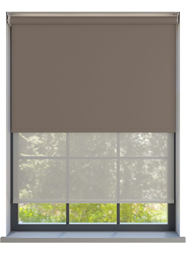 Amor Coffee with Haze Soft Grey Double Roller Blind
