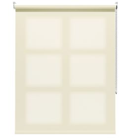 A dimout roller blind in a window