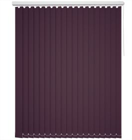 A purple vertical blind in a window