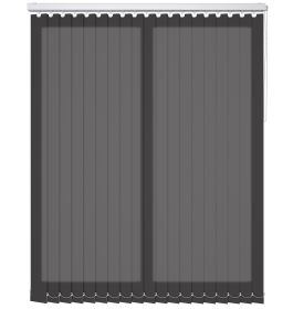 A black coloured vertical blind in a bathroom