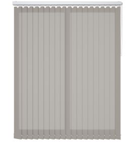A grey vertical blind in a living room