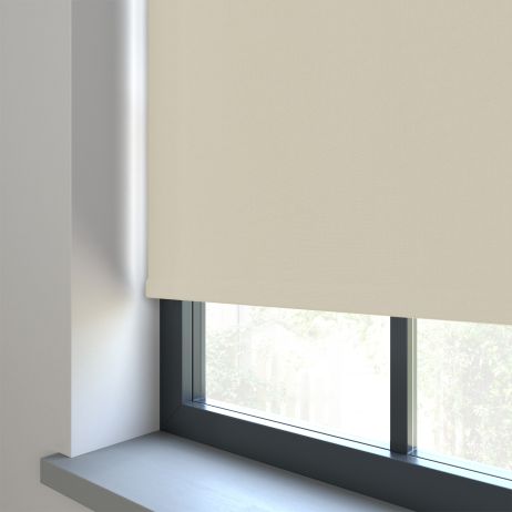 Our Amor Winterbloom Roller blind in a living room window.