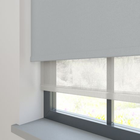 Amor Grey Mist with Haze Soft Grey Double Roller Blind