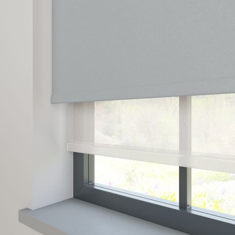 Amor Grey Mist with Haze Pure Double Roller Blind