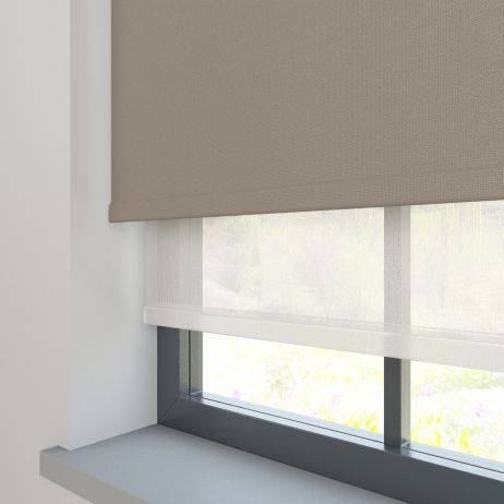 Amor Antique Steel with Haze Pure Double Roller Blind