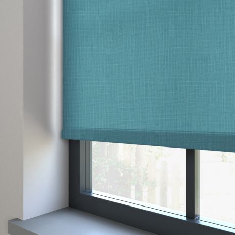 Woven Teal Roller Blind