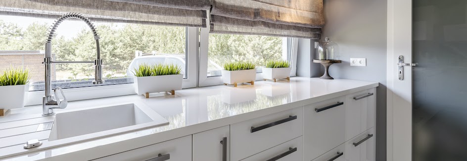 Cheap blinds that look expensive in a kitchen