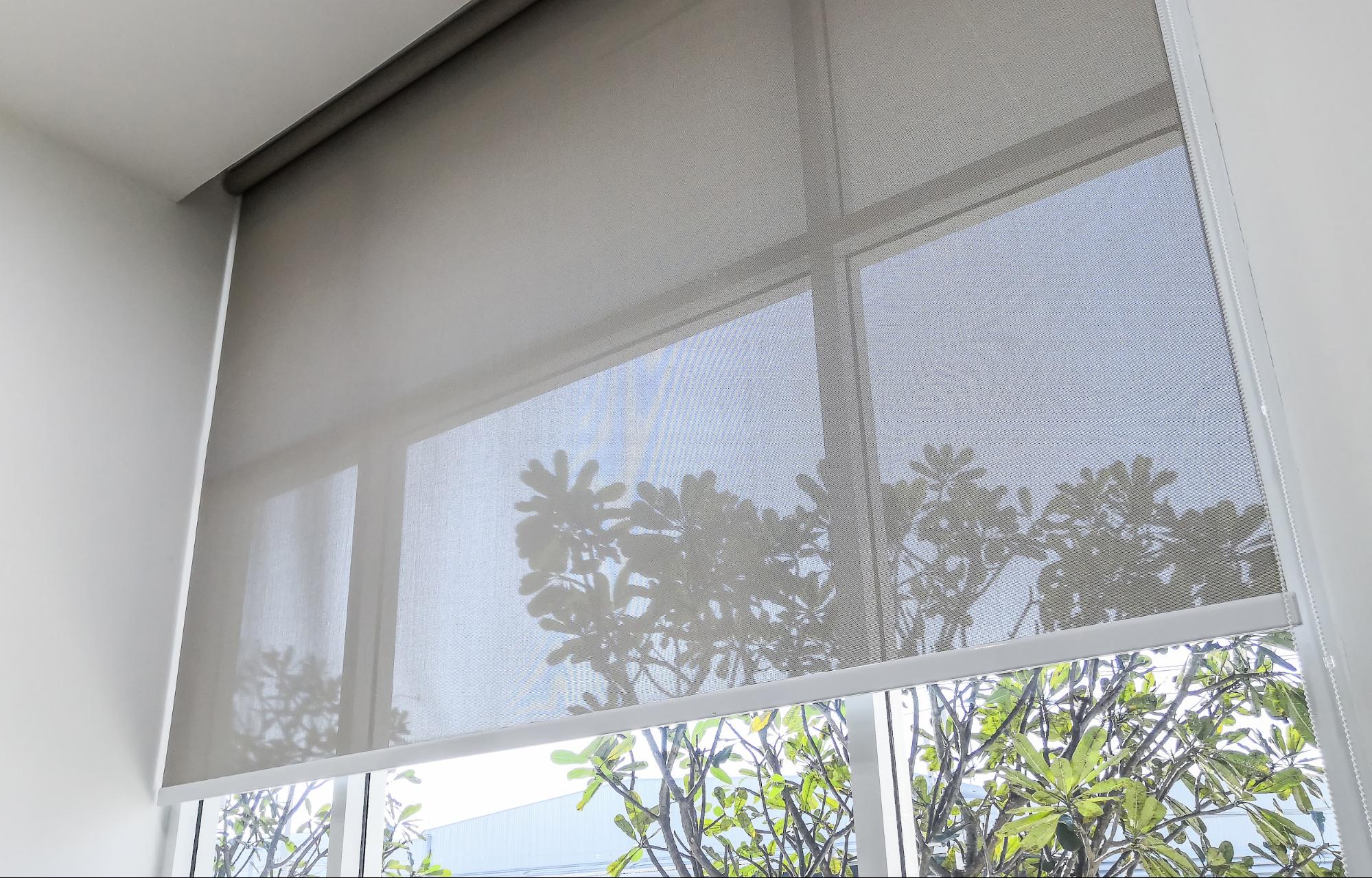 Closeup of sheer roller blind