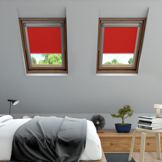 red blackout blinds