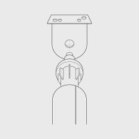 A diagram showing how to clip the chain end of the blind into the bracket