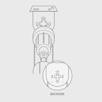 A diagram showing how to clip the chain end of the blind into the bracket