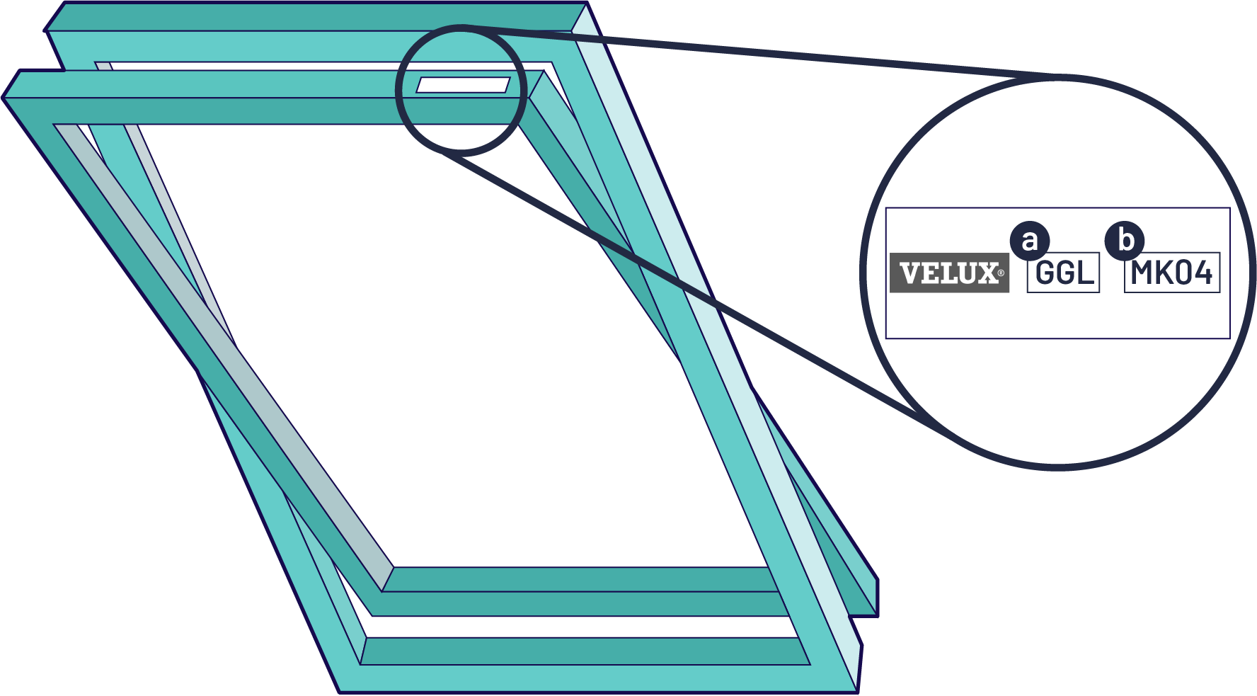 A skylight window showing where to find your velux code